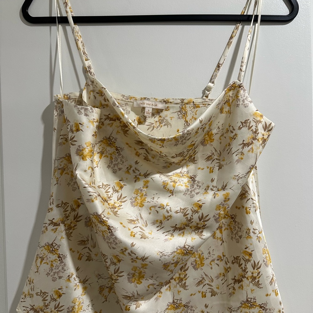 Skies Are Blue Cream Cowl Neck Camisole Tank Top